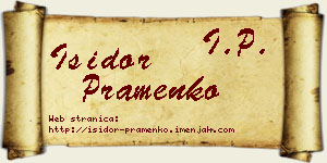 Isidor Pramenko vizit kartica